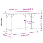 Bureau Bois et Métal Dimensions