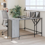 Bureau en L avec Rangement Gris