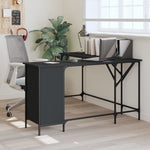 Bureau en L avec Rangement Noir