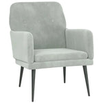 Fauteuil Velours Gris Clair